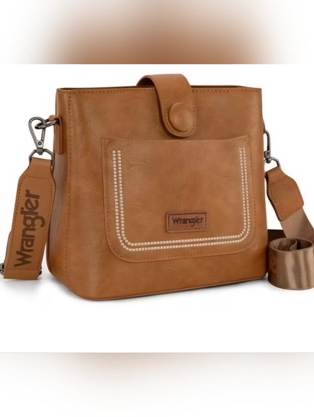 NIB Wrangler Brown Leather Crossbody Bag